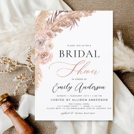Budget Boho Pampas Grass Bridal Dusche Einladung
