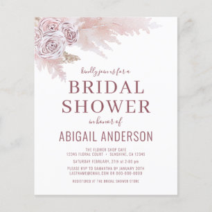 Budget Boho Pampas Grass Bridal Dusche Einladung