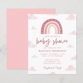 Budget Boho Pastel Pink Rainbow Baby Dusche
