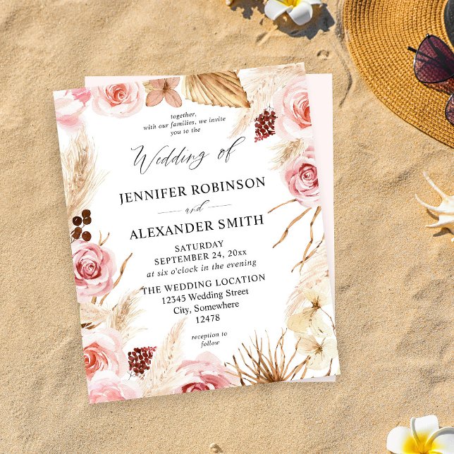 Budget Boho Pink & Beige Pampas Hochzeit (Von Creator hochgeladen)