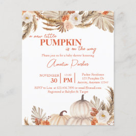 Budget Boho Pumpkin Baby Showeinladung