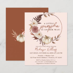 Budget Boho Pumpkin Girl Fall Babydusche Einladung