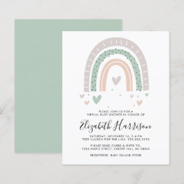Budget Boho Rainbow Virtual Baby Dusche Einladung