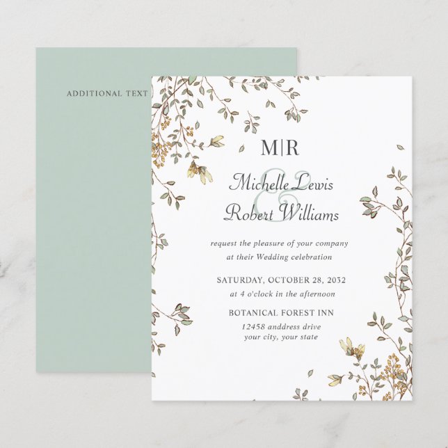 BUDGET Boho Rustikale Blätter Hochzeit Garten (Vorne/Hinten)