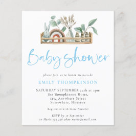 Budget Boho Shelf Toys Boy Baby Shower Einladung