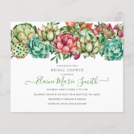 Budget Boho Succulent Bridal Dusche Einladung