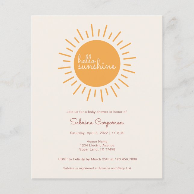 Budget Boho Sunshine Gender Neutral Baby (Vorderseite)