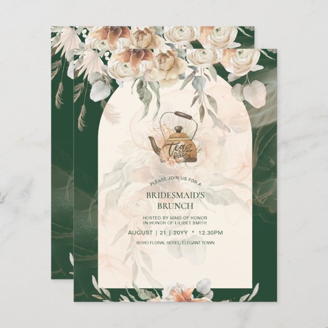 BUDGET Boho TEA PARTY Pampas Grass Brautparty (Vorne/Hinten)