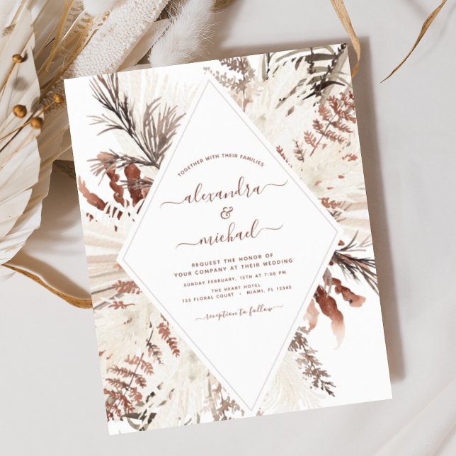 Budget Boho Terracotta Pampas Grass Wedding (Von Creator hochgeladen)