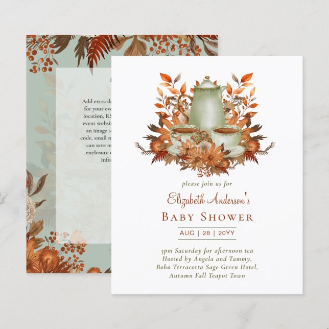 Budget Boho Terracotta Sage Tea Party ANY EVENT (Vorne/Hinten)