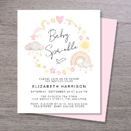 Budget Boho Watercolor Baby Girl Sprinkle Einladun