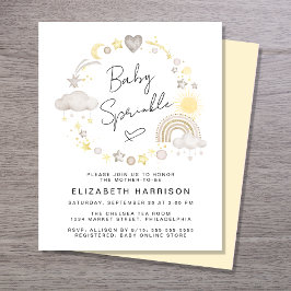 Budget Boho Watercolor Baby Sprinkle Einladung