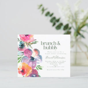 Budget Boho Watercolor Blume Bridal Brunch Bubbly