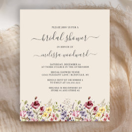 Budget Boho Wildblumen Bridal Dusche Einladung