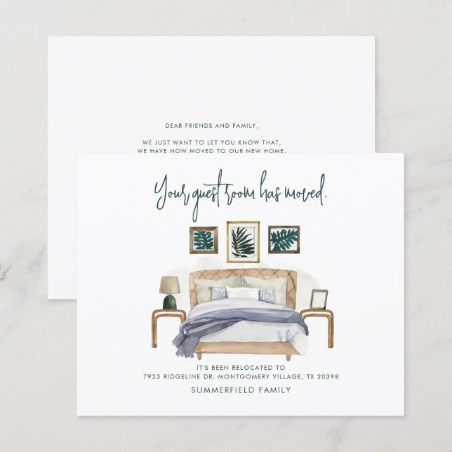 Budget Boho Wir haben uns bewegende Ankündigung ve (Vorne/Hinten)