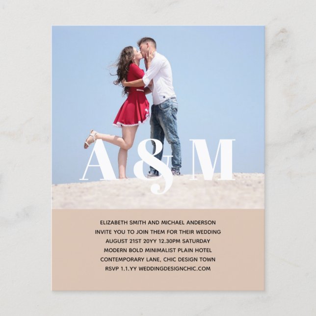 BUDGET BOLD FOTO OVERLAY Wedding Einladungen Flyer (Vorne)
