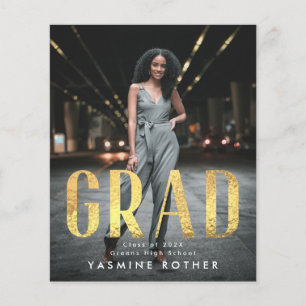 Budget Bold Gold Foil GRAD Foto Ankündigung