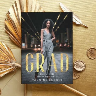 Budget Bold Gold Foil GRAD Foto Ankündigung Flye Flyer