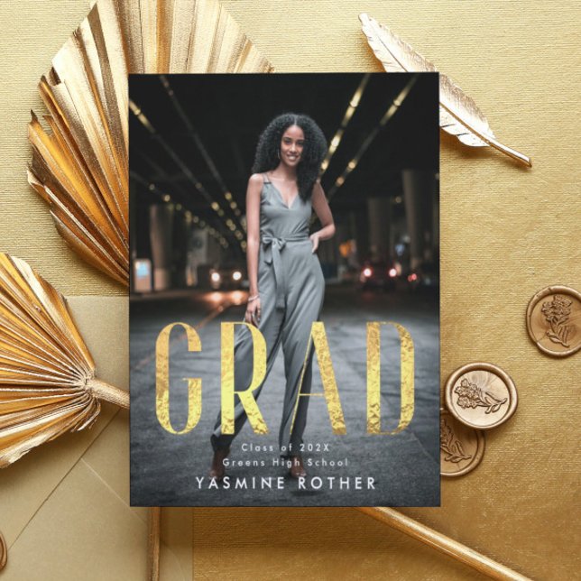 Budget Bold Gold Foil GRAD Foto Ankündigung Flye Flyer (Von Creator hochgeladen)