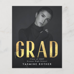 Budget Bold Gold Foil GRAD Foto Ankündigung Flyer