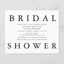 Budget Bold Letter Modern Bridal Dusche Einladung