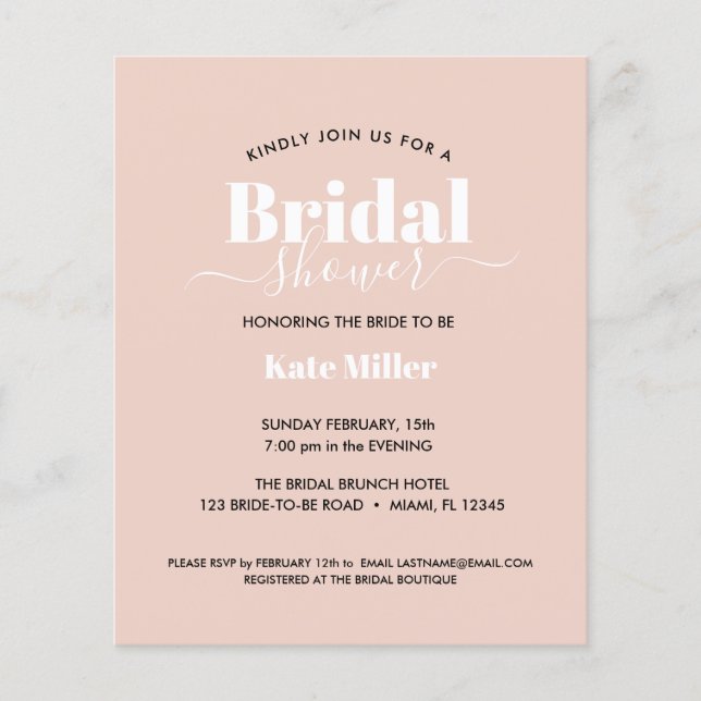 BUDGET BOLD PINK BLACK AND WHITE BRAUTPARTY (Vorderseite)