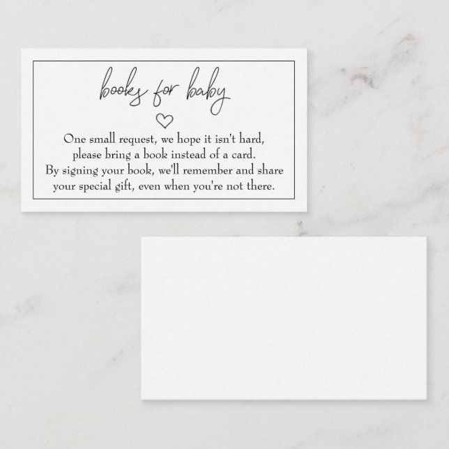 Budget "Books for Baby" Beilage Begleitkarte (Vorne/Hinten)