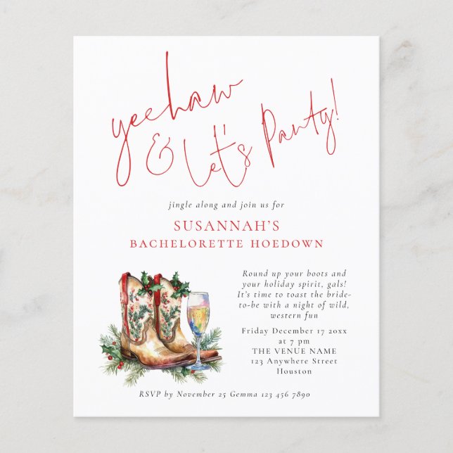 Budget Boots Bubbly Weihnachts-Junggeselinnen-Absc (Vorderseite)