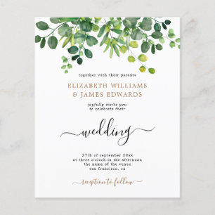 BUDGET Botanique Jardin Mariage Invitation Flyer