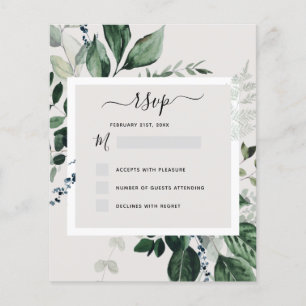 Budget Botanische Grün RSVP Einladung Flyer