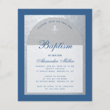 Budget Boy Taufe Silver Classic Blue Einladung