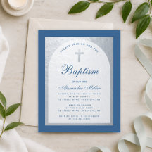 Budget Boy Taufe Silver Classic Blue Einladung