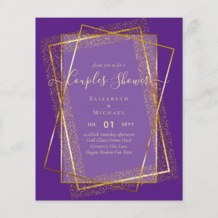 BUDGET Brautpaar Dusche Gold Geometrischer Rahmen Flyer