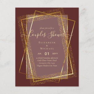 BUDGET Brautpaar Dusche Gold Geometrischer Rahmen Flyer