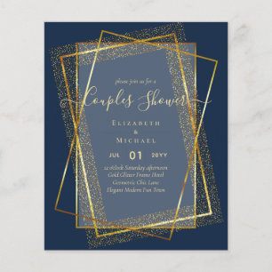 BUDGET Brautpaar Dusche Gold Geometrischer Rahmen Flyer