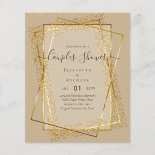 BUDGET Brautpaar Dusche Gold Geometrischer Rahmen Flyer