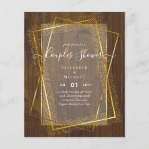 BUDGET Brautpaar Dusche Gold Geometrischer Rahmen Flyer