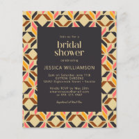 Budget Brautparty Einladung - Art Deco Geometric
