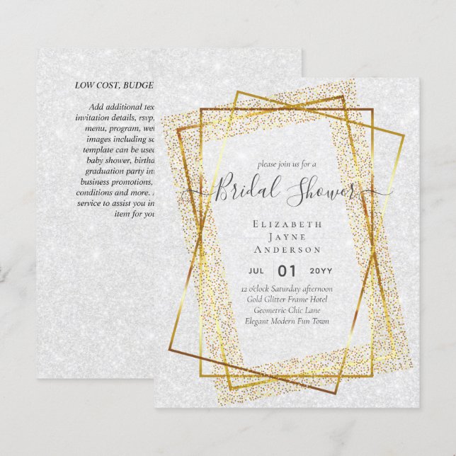 BUDGET BRAUTPARTY Glamour Gold Glitzer schick auss (Vorne/Hinten)