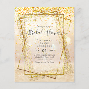 BUDGET BRAUTPARTY Glamour Gold Glitzer schick auss Flyer
