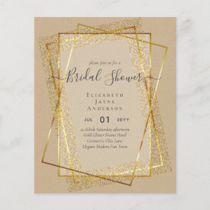 BUDGET BRAUTPARTY Glamour Gold Glitzer schick auss Flyer