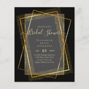 BUDGET BRAUTPARTY Glamour Gold Glitzer schick auss Flyer