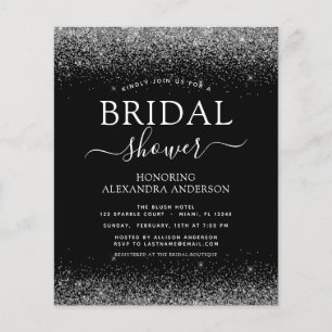 Budget Brautparty Glitter Schwarz Silber Flyer