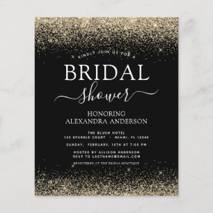 Budget Brautparty Glitzer Black Gold Girly Flyer