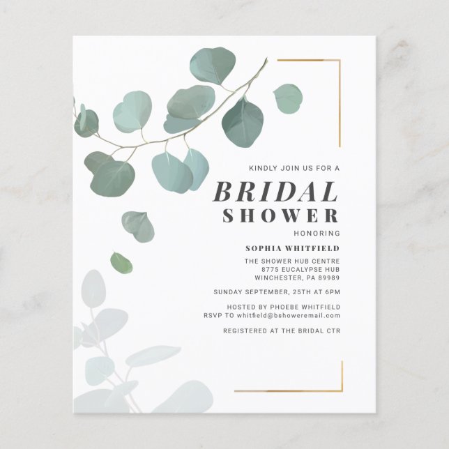 Budget Brautparty Greenery Eukalyptus Succulent (Vorderseite)