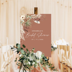 Budget Brautparty Pampas Gras modern elegant Poster