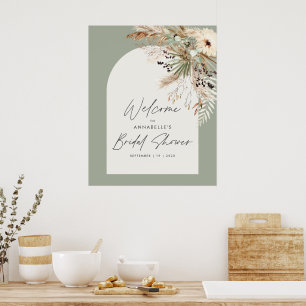 Budget Brautparty Pampas Gras modern elegant Poster