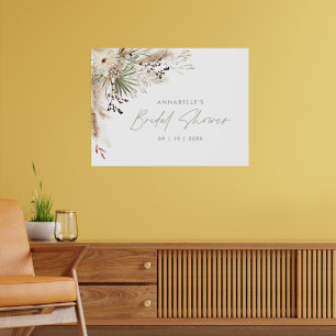 Budget Brautparty Pampas Gras modern elegant Poster