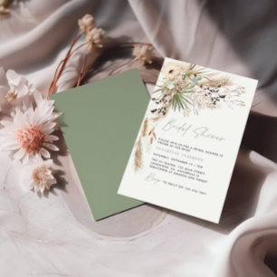 Budget Brautparty pampas gras moderne Einladung