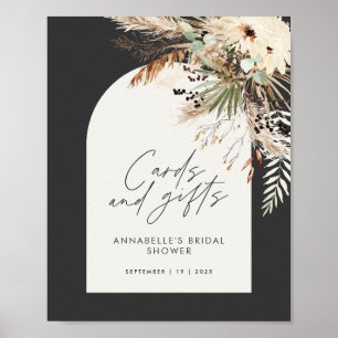 Budget Brautparty Pampas Karten und Geschenke Boho Poster